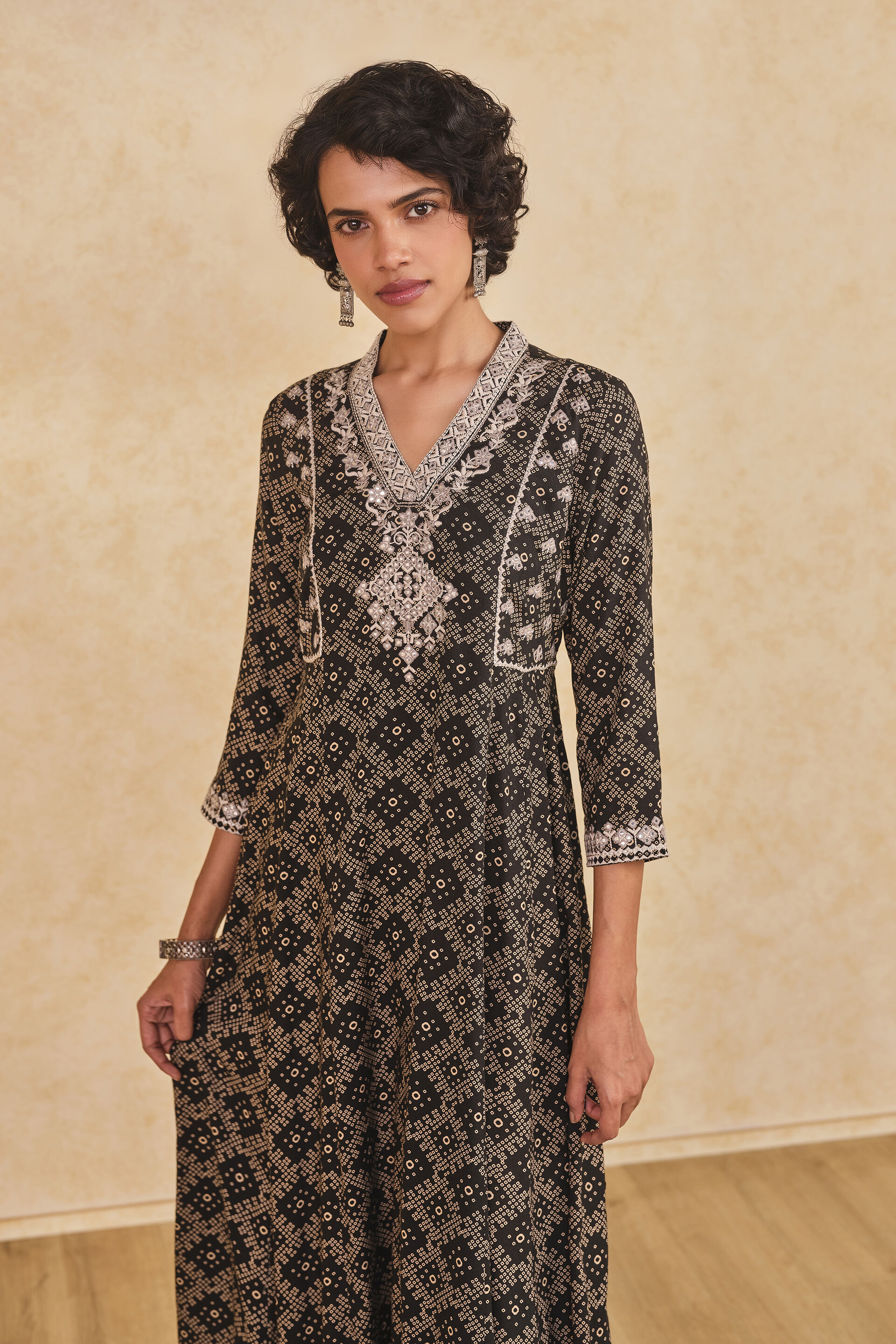 Bahara Black Rayon Kurta​, Black, image 3